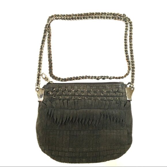 Zara suede & chain strap detail Crossbody purse - Picture 1 of 7